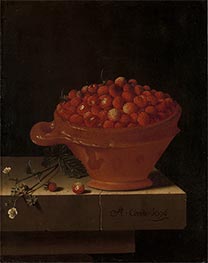 A Bowl of Strawberries on a Stone Plinth, 1696 by Adriaen Coorte | Giclée Canvas Print