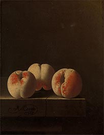 Three Peaches on a Stone Plinth, 1705 by Adriaen Coorte | Giclée Canvas Print