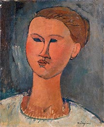 Head of a Young Lady, 1915 by Modigliani | Giclée Canvas Print