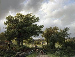 Road among Trees, 1854 by Barend Cornelius Koekkoek | Giclée Canvas Print