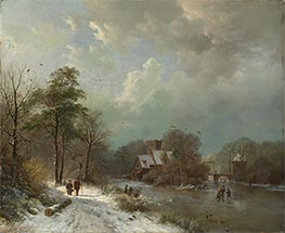 Winter Landscape, Holland, 1833 by Barend Cornelius Koekkoek | Giclée Canvas Print