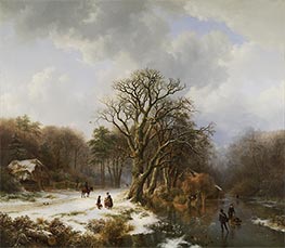 Winter Landscape, 1837 by Barend Cornelius Koekkoek | Giclée Canvas Print