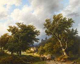 Summer Landscape. The Gust of Wind, 1855 by Barend Cornelius Koekkoek | Giclée Canvas Print