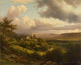 Luxembourgish Landscape with a View of Berg Castle, 1846 by Barend Cornelius Koekkoek | Giclée Canvas Print