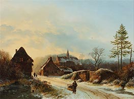 A Winter's Day, 1837 by Barend Cornelius Koekkoek | Giclée Canvas Print