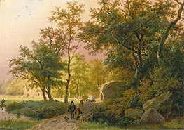 Travellers on a Road, 1849 by Barend Cornelius Koekkoek | Giclée Canvas Print