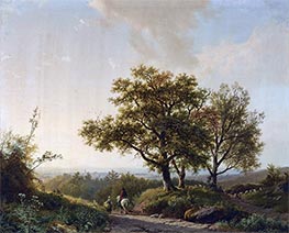 Travellers and a Shepherd in an Extensive Landscape near Nijmegen, 1839 by Barend Cornelius Koekkoek | Giclée Canvas Print