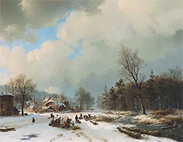 Winter Scene, 1831 by Barend Cornelius Koekkoek | Giclée Canvas Print