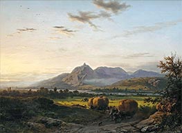 Harvest Month in the Rhine-Valley near Nonnenwerth with a View of the Siebengebirge, Germany, 1851 by Barend Cornelius Koekkoek | Giclée Canvas Print