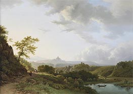 A Panoramic Summer Landscape with Travellers and a Castle Ruin in the Distance, 1835 by Barend Cornelius Koekkoek | Giclée Canvas Print
