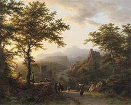 Panoramic Landscape at Dusk, 1851 by Barend Cornelius Koekkoek | Giclée Canvas Print