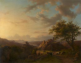 Evening Landscape, 1844 by Barend Cornelius Koekkoek | Giclée Canvas Print