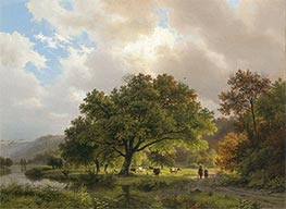 Oak Along a Little Stream 'Het Meertje' at Beek near Nijmegen, 1840 by Barend Cornelius Koekkoek | Giclée Canvas Print