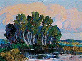 Twilight: Cottonwood Grove and Pond, 1922 by Birger Sandzén | Giclée Canvas Print