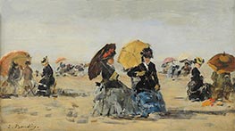 Beach at Trouville, c.1885 by Eugene Boudin | Giclée Canvas Print