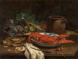 Still Life with Lobster, c.1854/57 by Eugene Boudin | Giclée Canvas Print