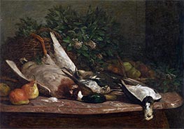 Still Life with Game, Fruits, and Flowers, c.1854/57 by Eugene Boudin | Giclée Canvas Print