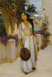 Woman of Algiers on a Veranda, 1893 by Frederick Arthur Bridgman | Giclée Canvas Print