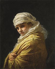 Young Woman in a White Turban, undated by Frederick Arthur Bridgman | Giclée Canvas Print