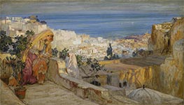 Arab Women on a Rooftop, Algiers Beyond, undated by Frederick Arthur Bridgman | Giclée Canvas Print