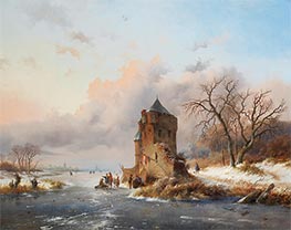 A Winter's Evening, 1846 by Kruseman | Giclée Canvas Print