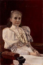 Seated Young Girl, 1894 by Klimt | Giclée Canvas Print