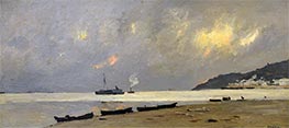 Yuryevets. Cloudy Day on the Volga, 1890s by Isaac Levitan | Giclée Canvas Print