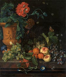 Pot Vase with Flowers and Fruits, undated by Jan van Huysum | Giclée Canvas Print