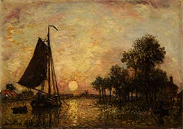 Sunset in Holland, 1868 by Jongkind | Giclée Canvas Print