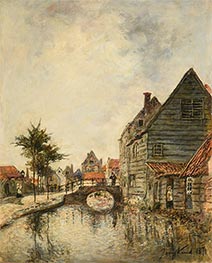 Inner Canal of the City of Dordrecht, 1871 by Jongkind | Giclée Canvas Print