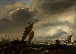Ships on Choppy Water, undated by Bakhuysen | Giclée Canvas Print