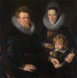 Portrait of Brussels Goldsmith Robert Staes, His Wife Anna and Their Son Albert, c.1610/11 by Rubens | Giclée Canvas Print