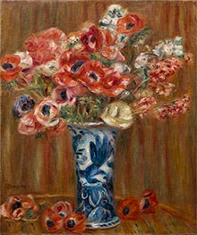 Anemones in a Delft Vase, 1910 by Renoir | Giclée Canvas Print