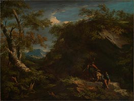 Forest Landscape with Resting Warriors, undated by Salvator Rosa | Giclée Canvas Print